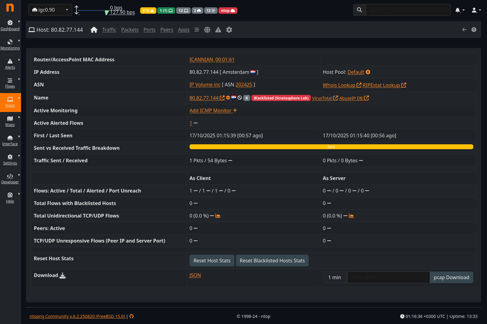ntopng flagged client