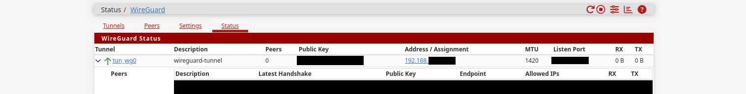 pfSense wireguard server view